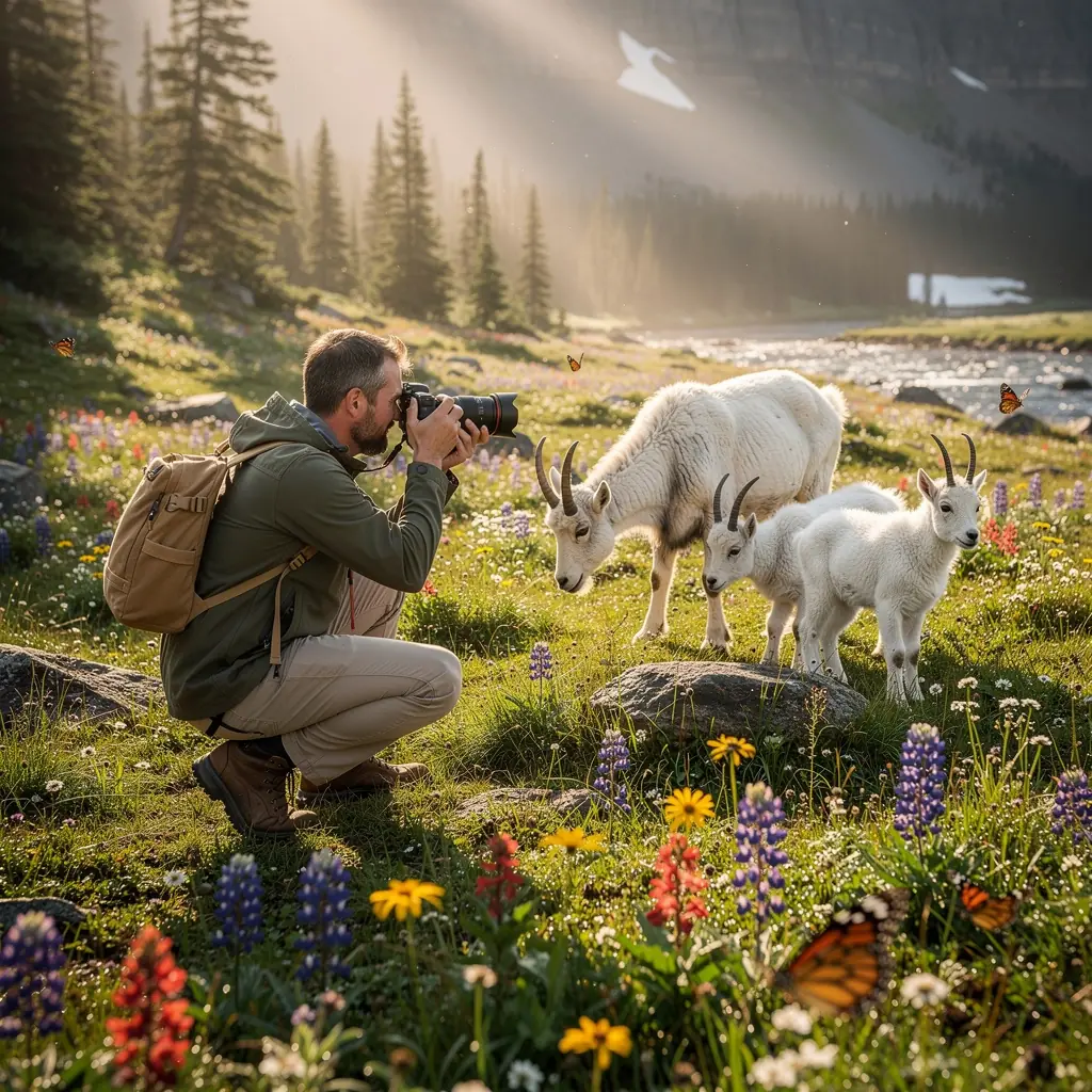 Группа туристов, наслаждающихся фотографированием ледниковых образований.