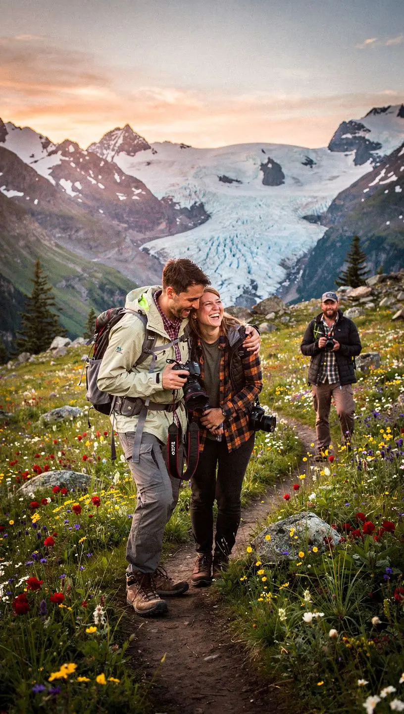 Групповая экскурсия по тропам к ледникам с захватывающими видами вокруг.